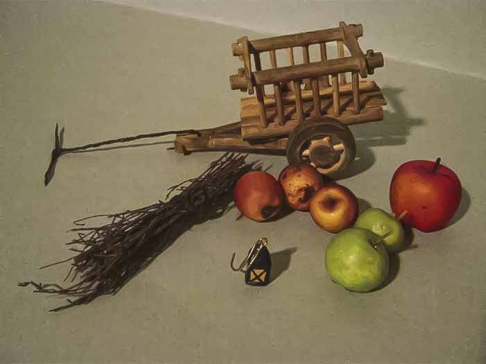 Fairy Tale Eskil and the cart eith Apples